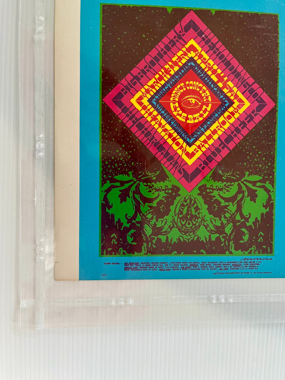 1967 FD-55 God’s Eye Victor Moscoso Original Uncut Sheet CGC 8.5 Big Brother Blue Cheer That’s a more defensible number than the $995 I gave you before.