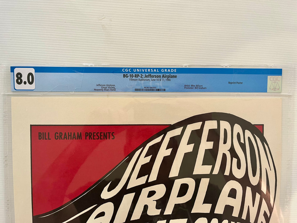 1966 Jefferson Airplane BG-10-RP-2 Wes Wilson Fillmore Poster CGC 8.0