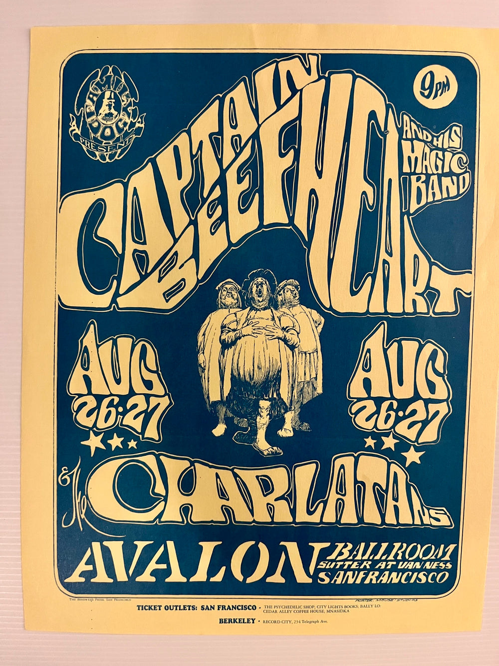 Vintage 1966 FD-23 Captain Beefheart Charlatans Avalon Concert Handbill Flyer Mouse