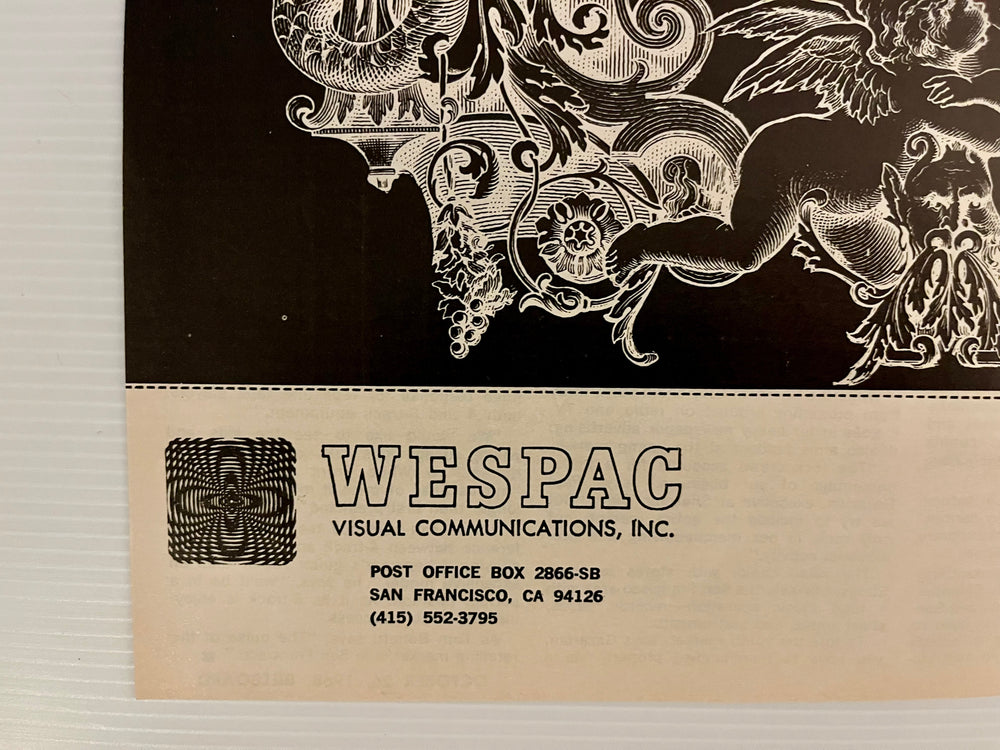 1968 WESPAC San Francisco Happenings Psychedelic Poster Catalog Advertising Sheet