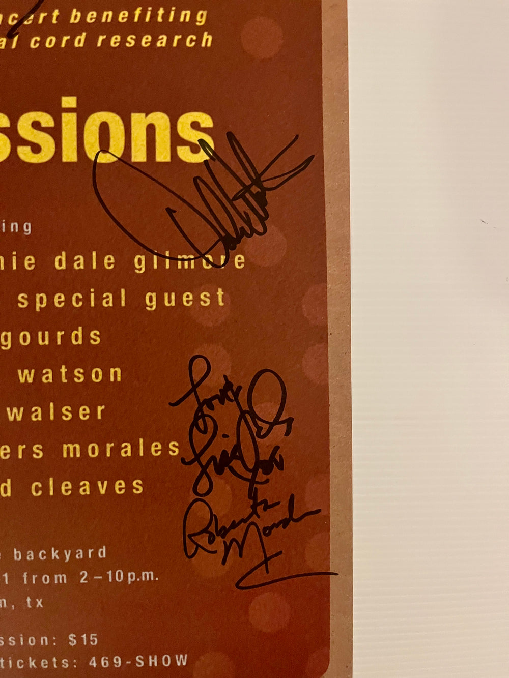 Signed Hopesessions Austin TX Poster Jimmie Dale Gilmore The Gourds Don Walser Slaid Cleaves