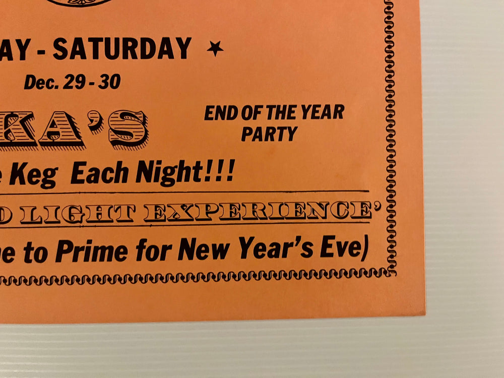 Vintage FOOLS New Year’s Eve TOO BITTER San Marcos Texas Original Concert Poster