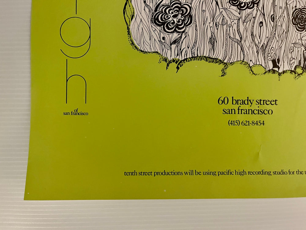 1968 Pacific High Recording Studio 12-Track San Francisco Psychedelic Poster Grateful Dead Era
