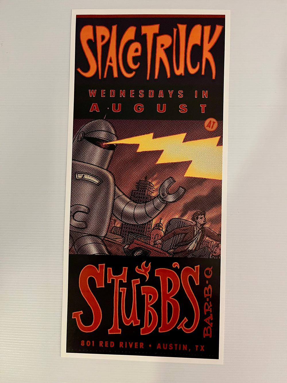 Vintage Space Truck Concert Poster Stubb's Bar-B-Q Austin TX - Art by Kevin Peake