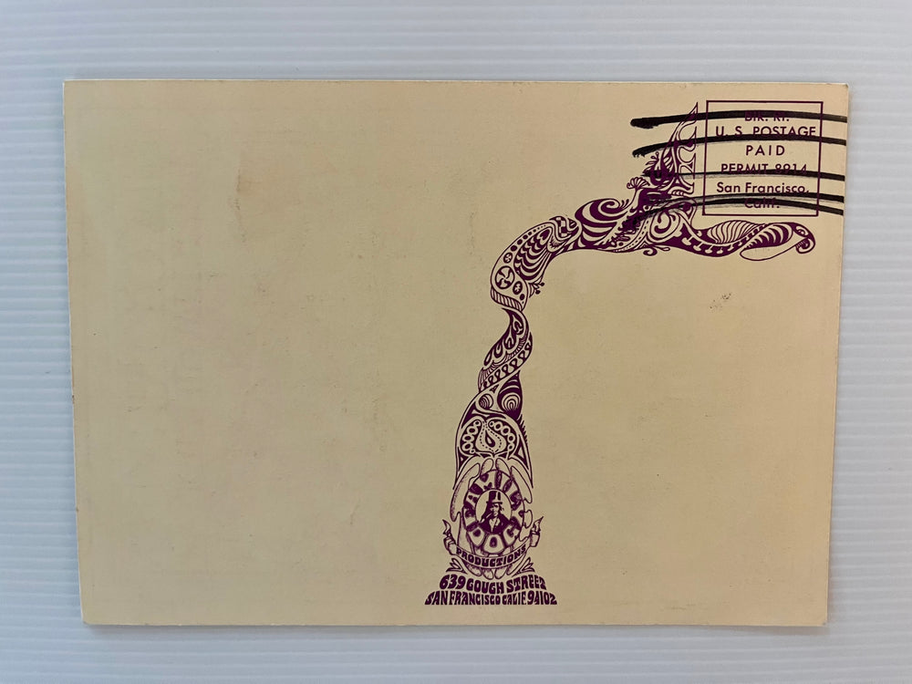 Vintage 1968 Family Dog Flamin Groovies Concert Postcard Paul Brown Art FD-118    JPEG