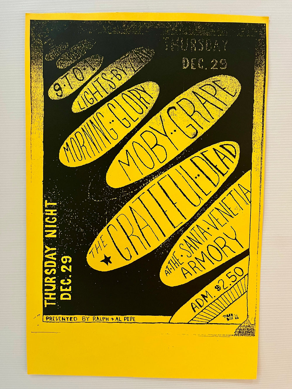 Grateful Dead Moby Grape Dec 29 1966 Santa Venetia Armory 11x17 Poster Reprint