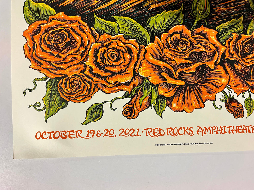 Dead & Company Red Rocks 2021 Poster Nathaniel Deas Hand-Numbered Artist Edition AP /250