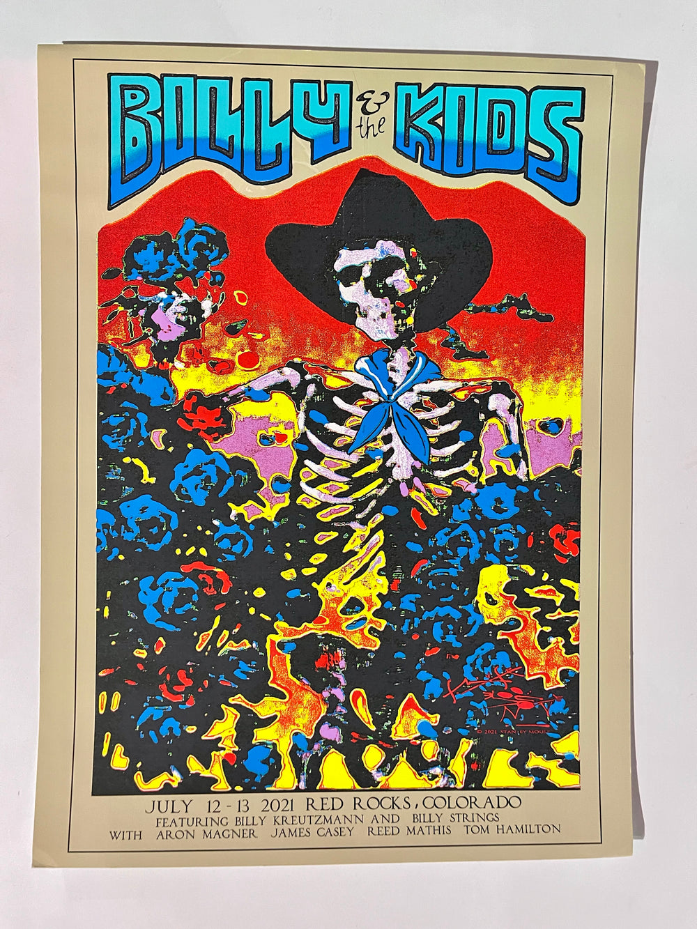 2021 Billy & The Kids Red Rocks Stanley Mouse Poster – Billy Strings Kreutzmann – Original Show Print