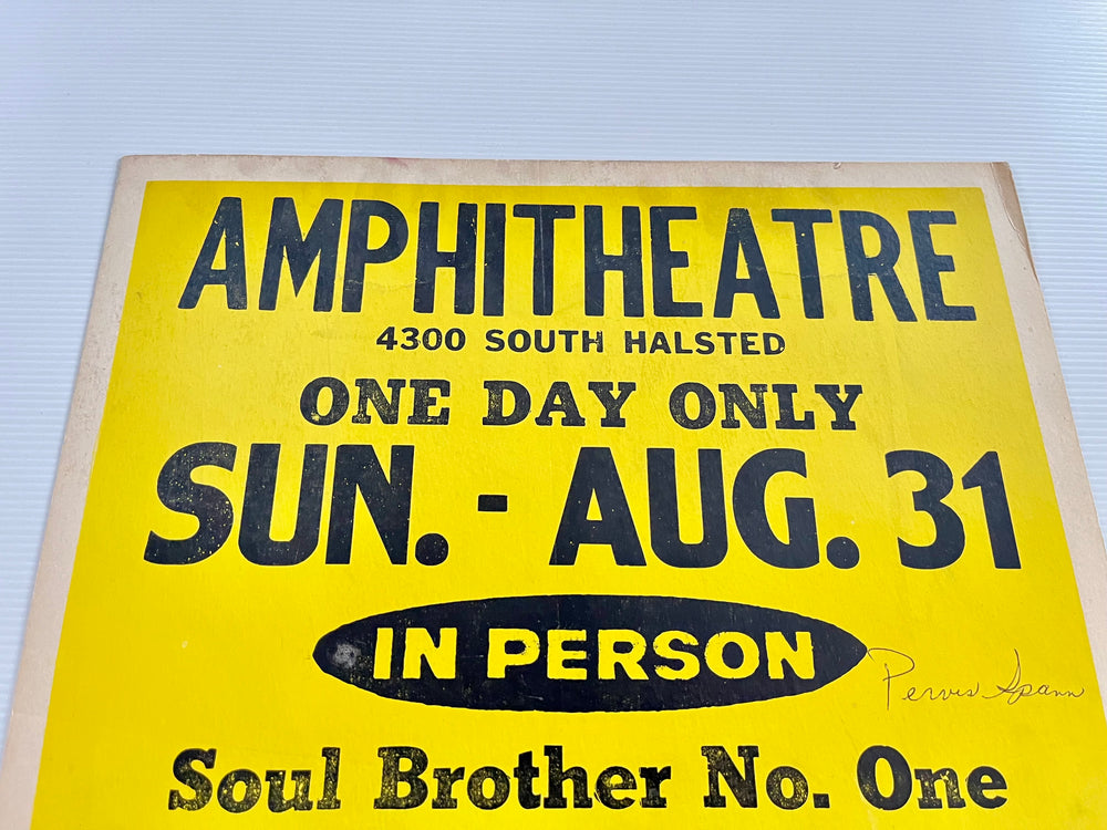 James Brown Original Concert Poster – Amphitheatre Chicago Aug 31 Soul Brother No. 1