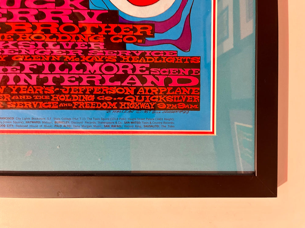 Original 1967 BG-99 OP-1 The Doors Janis Joplin Chuck Berry Winterland Bonnie MacLean – Custom Framed