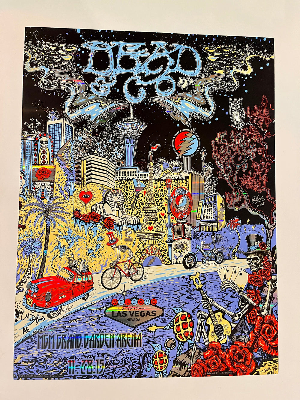 2015 Dead & Company Las Vegas MGM Grand Foil Poster – Mike DuBois Signed Artist Edition