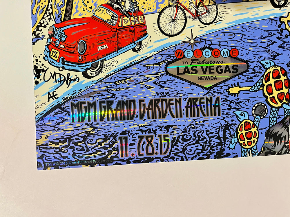 2015 Dead & Company Las Vegas MGM Grand Foil Poster – Mike DuBois Signed Artist Edition