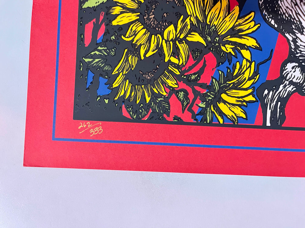 Richard Biffle Grateful Dead Bertha Sunflower Red Edition Signed Numbered 262/333