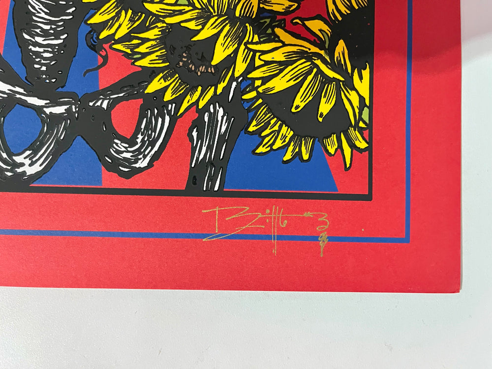 Richard Biffle Grateful Dead Bertha Sunflower Red Edition Signed Numbered 262/333