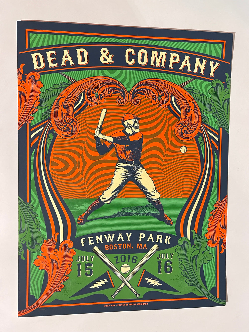 Dead & Company Fenway Park 2016 Status Serigraph Concert Poster – Numbered – Boston