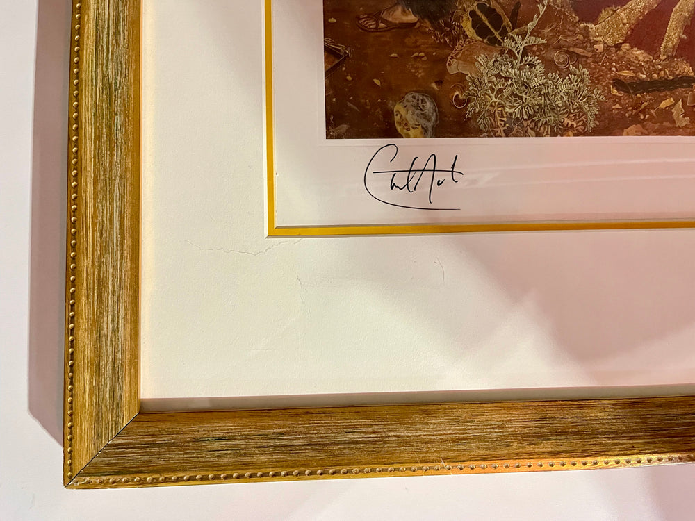 Carlos Santana Hand Signed Santana Abraxas Lithograph – Mati Klarwein Annunciation – Deluxe Framed