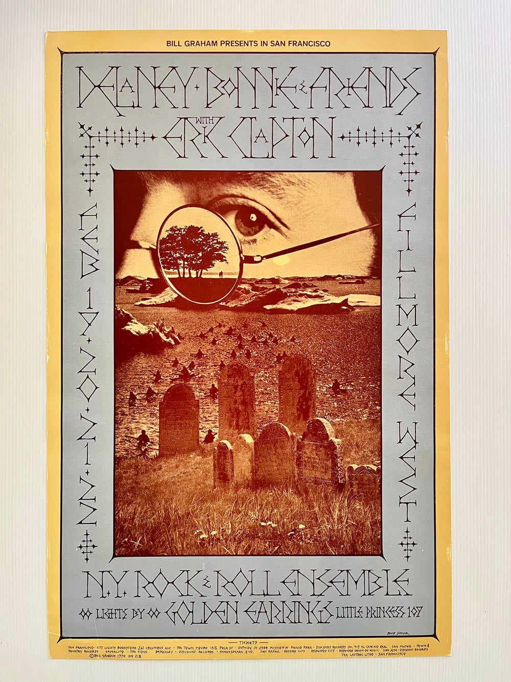 970 BG-218 Eric Clapton Delaney & Bonnie Fillmore West Original Concert Poster David Singer