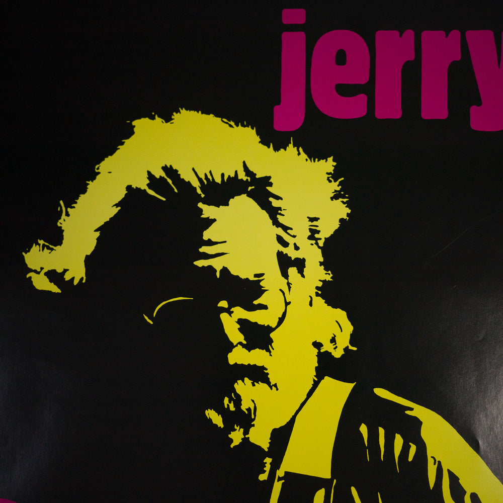 close up of jerry garcia concert poster