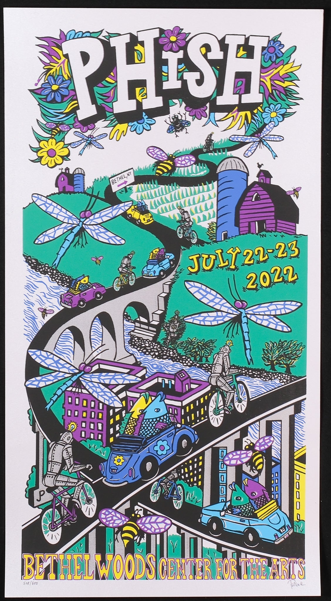 Jim Pollock Phish 2022 Bethelwoods *Rare Purple Variant Concert Poster