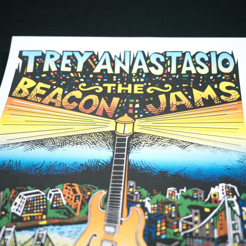 close up of jim pollock trey anastasio concert poster