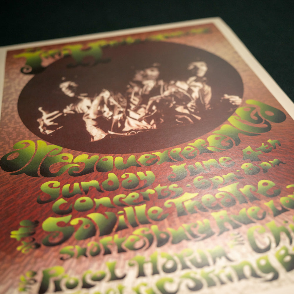 close up of jimi hendrix concert poster 