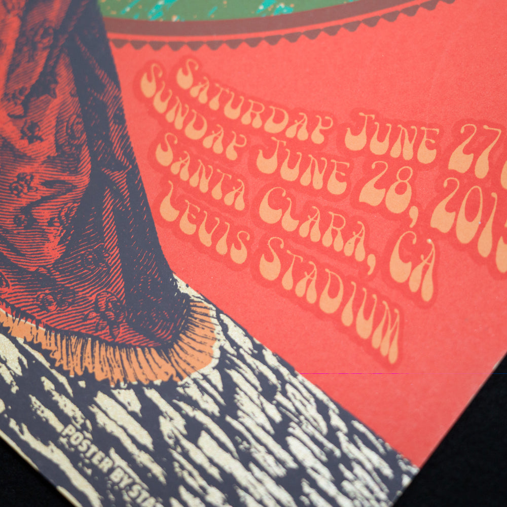 close up of justin helton grateful dead concert poster 