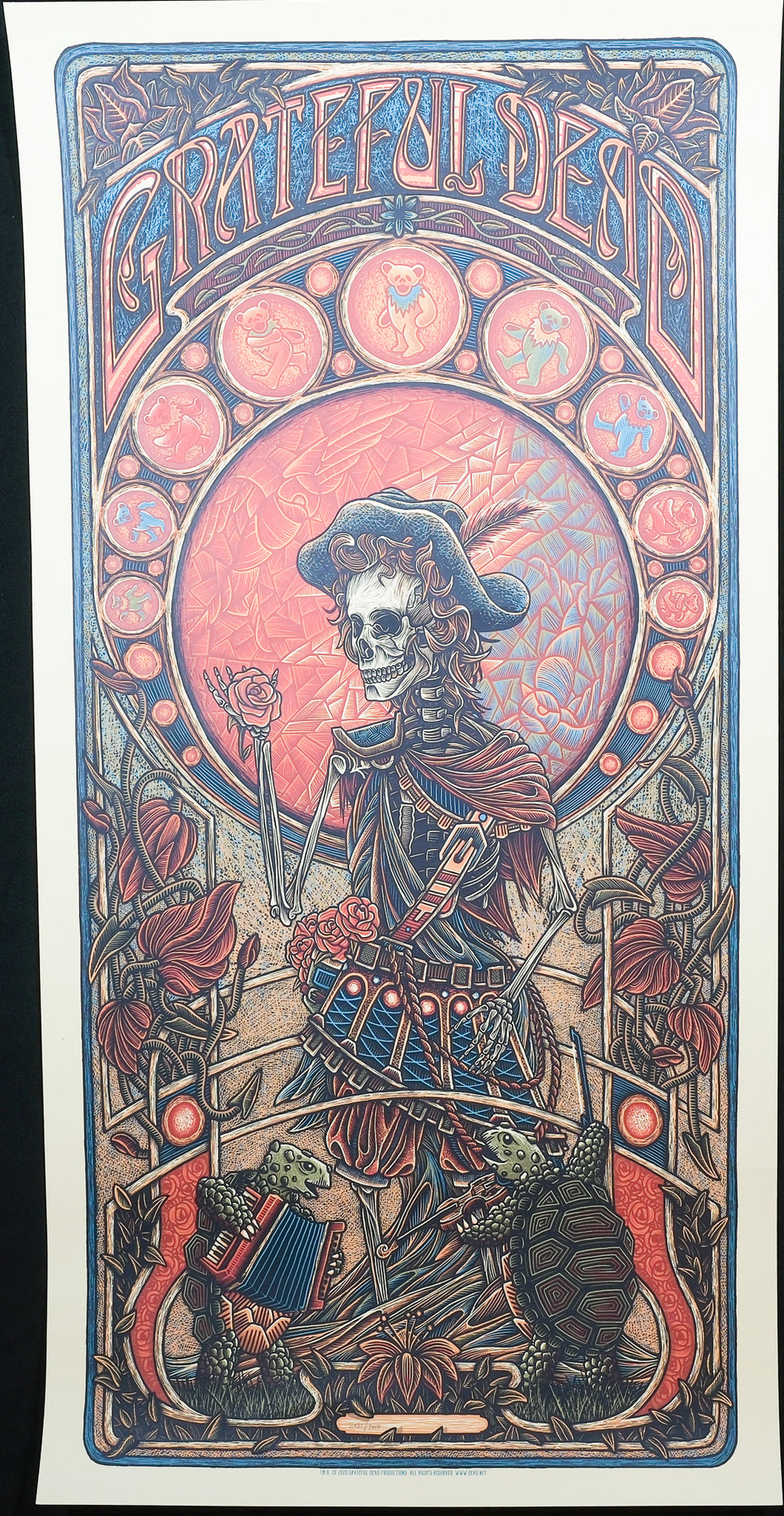 luke martin grateful dead poster with skeleton 