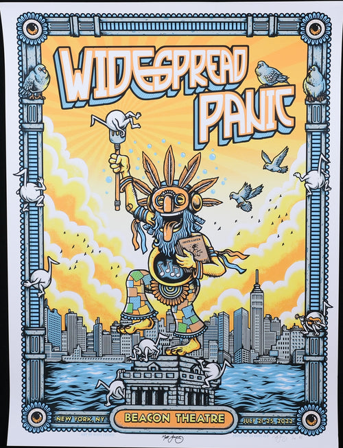 Matt leunig widespread panic concert poster with new york city in background