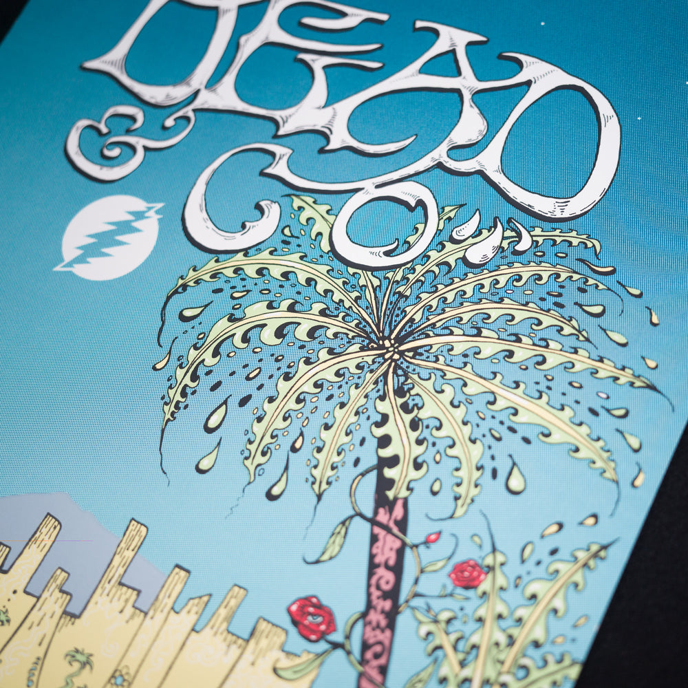 close up of Mike dubois dead and company poster with palm tree