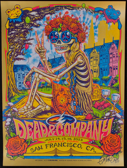 Munk One Dead and Company concert poster with skeleton 