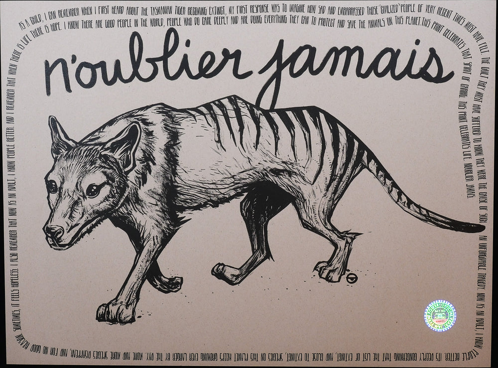 back of MunkOne Pearl Jam 2022 Paris Concert Poster with hyena 