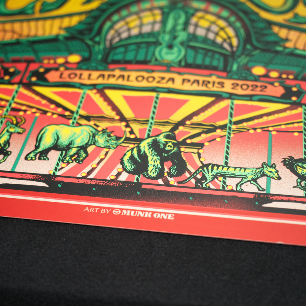 close up of MunkOne Pearl Jam 2022 Paris Concert Poster