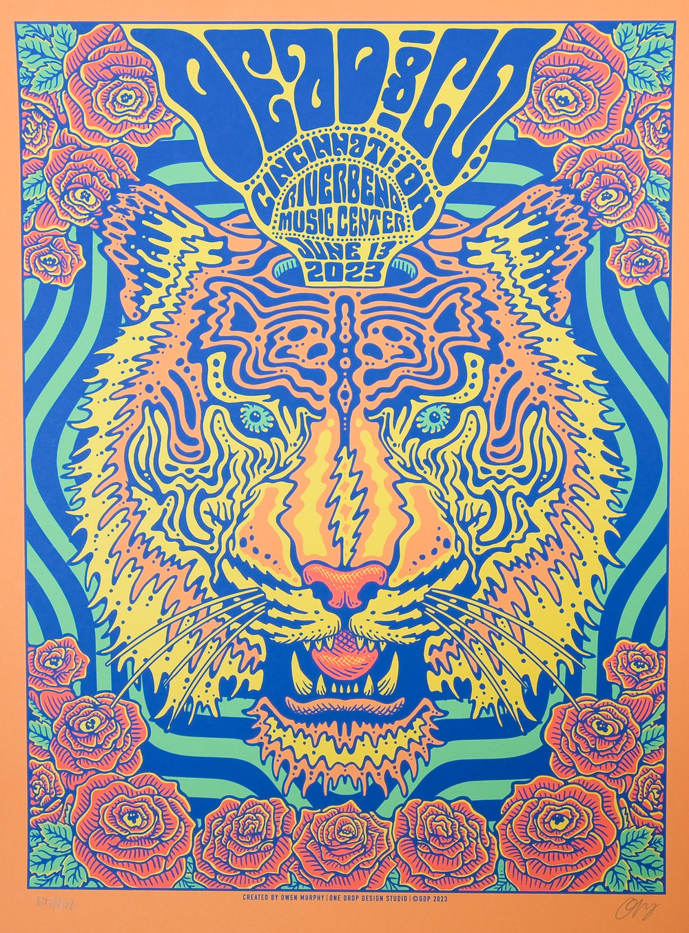 Owen Murphy DeadandCompany 2023 Cincinnati Concert Poster with lion