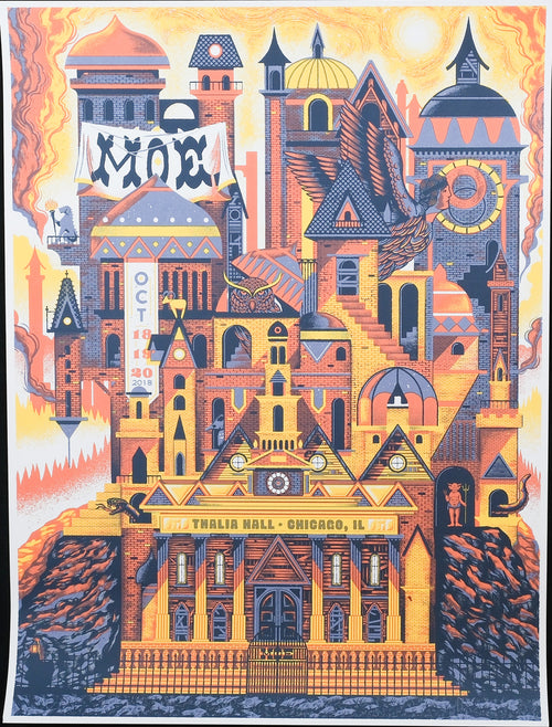 Paul Kreizenbeck Moe 2018 Chicago Concert Poster with castle