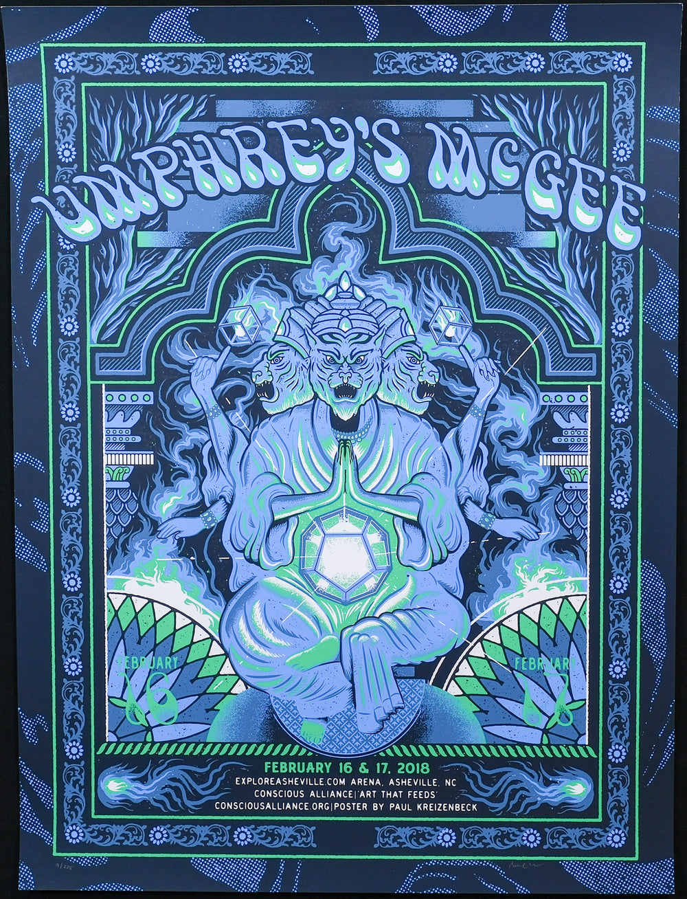 Paul Kreizenbeck Umphrey sMcGee 2018 Asheville Concert Poster