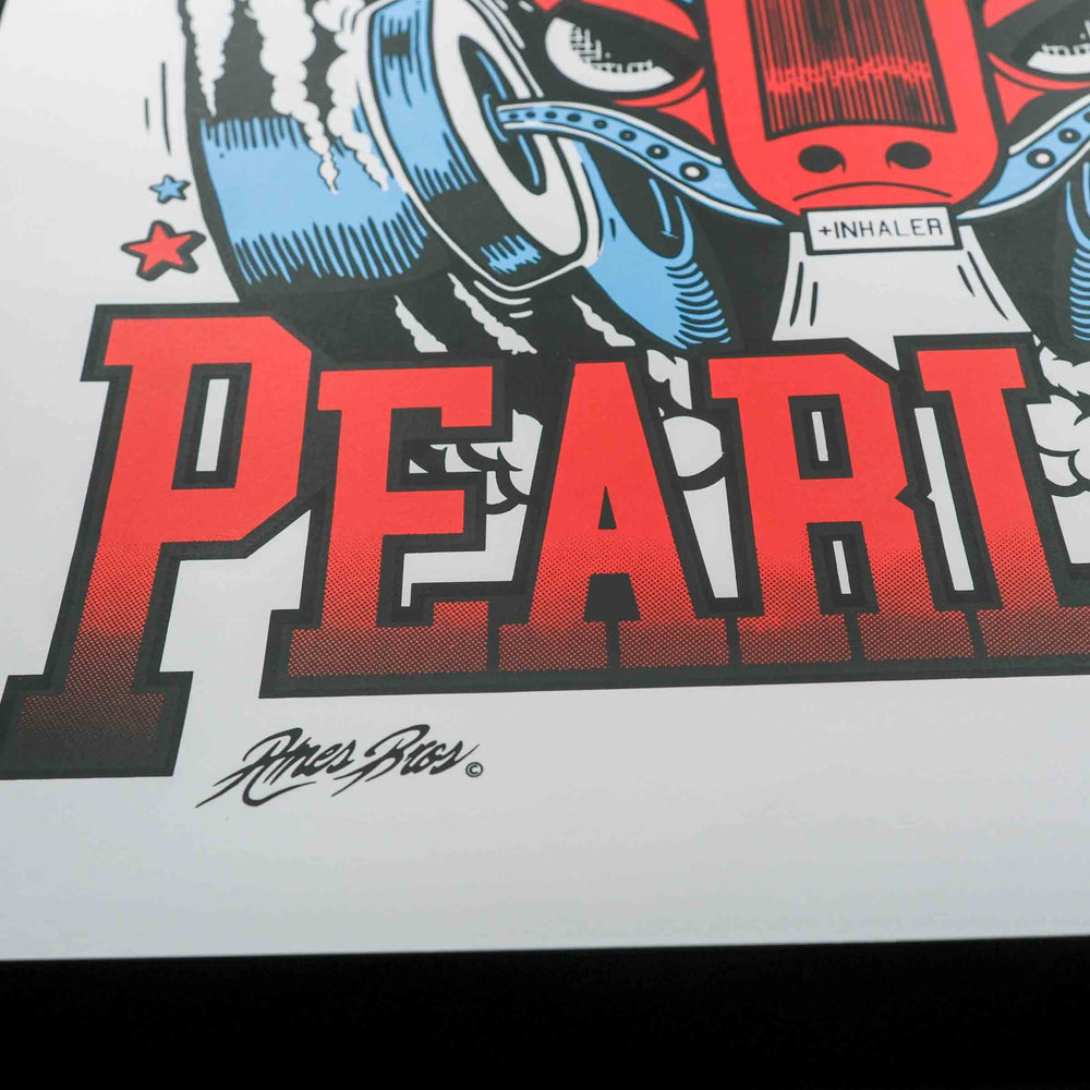 close up of rare dead poster with word pearl 