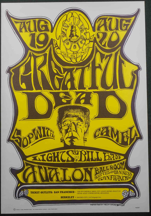 Stanley Mouse RareDeadConcertPoster with yellow background