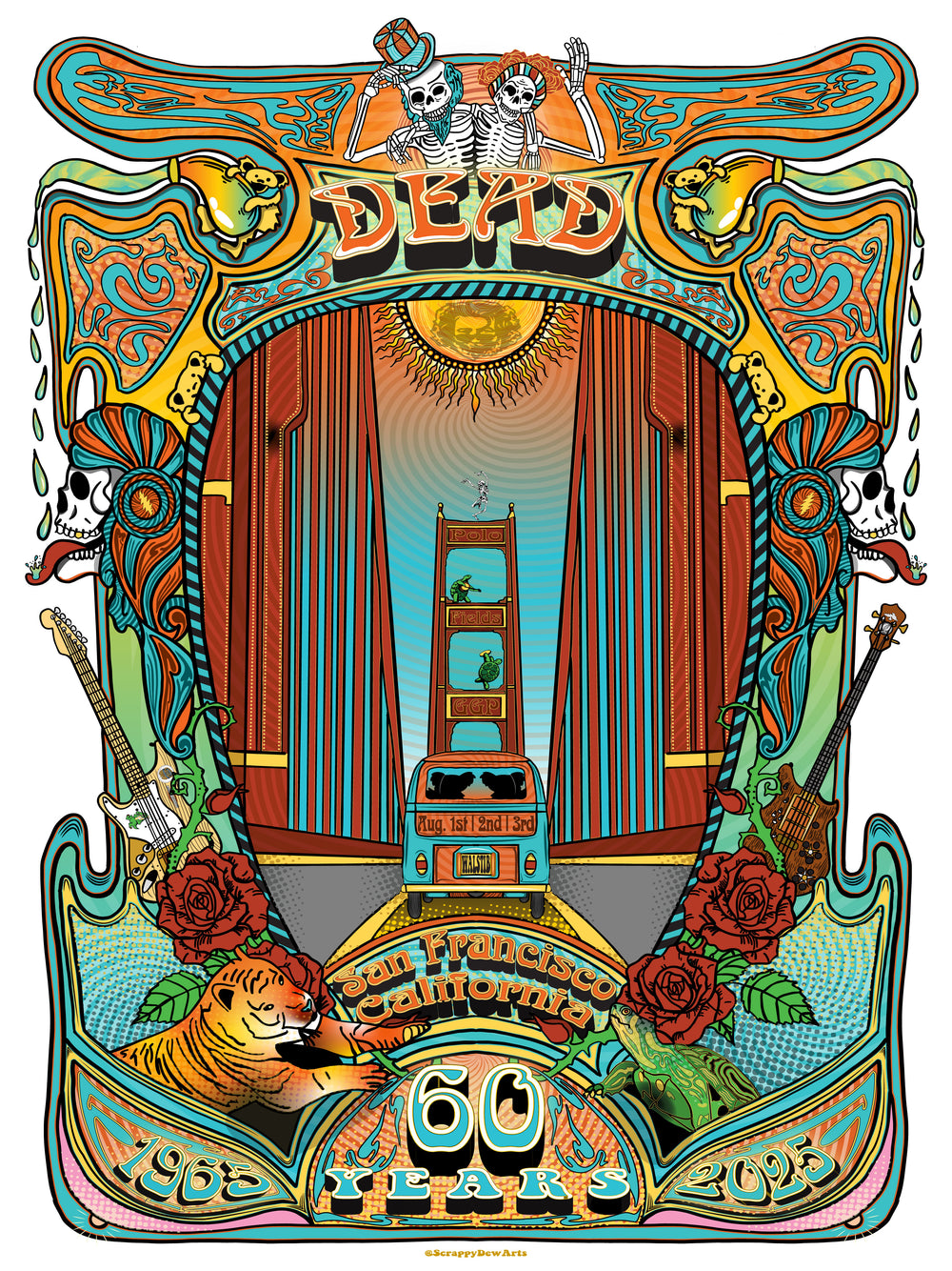 Scrappy Dew Dead 60th Anniversary Golden Gate Park 2025 Poster