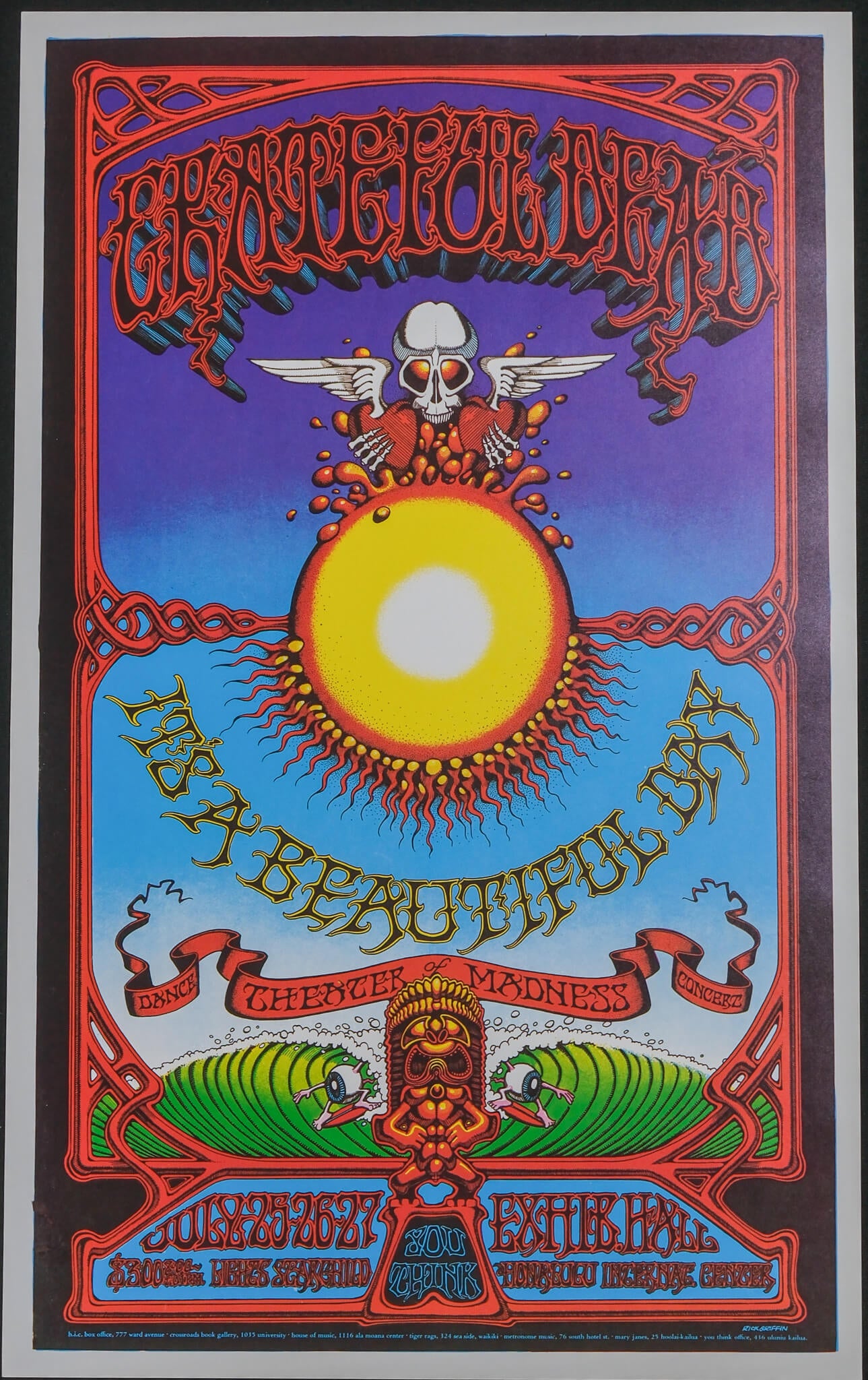 Rick Griffin Grateful Dead 1982 HAWAIIAN AOXOMOXOA Original 2nd Printi ...