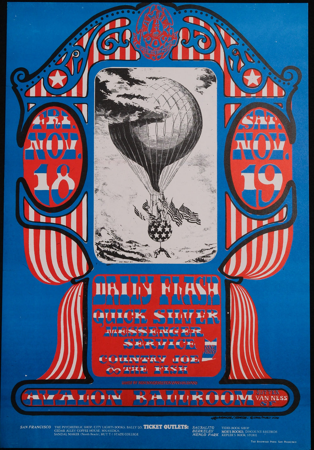 StanleyMouseDailyFlash1966SanFranciscoConcertPoster with hot air balloon