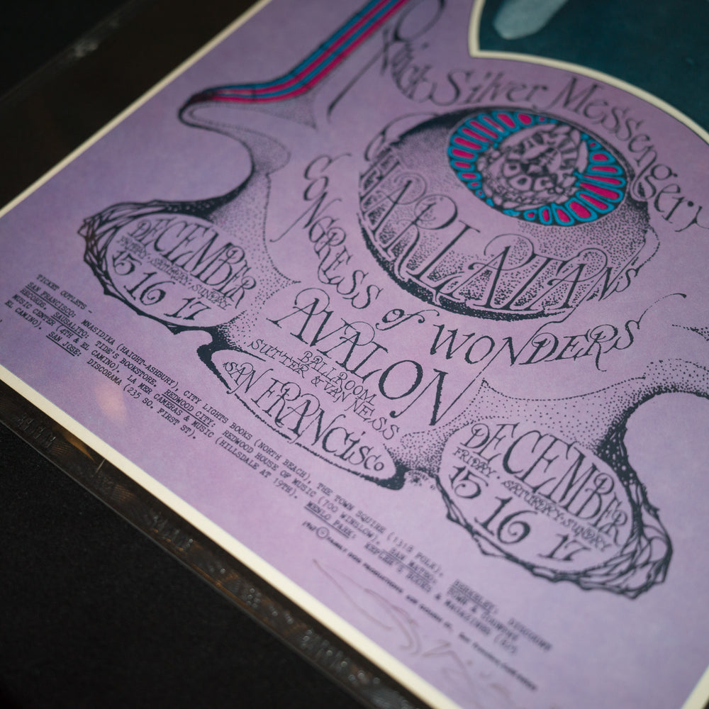 close up of StanleyMouseQuicksilverMessengerService1967FilmorePosterwith concert details