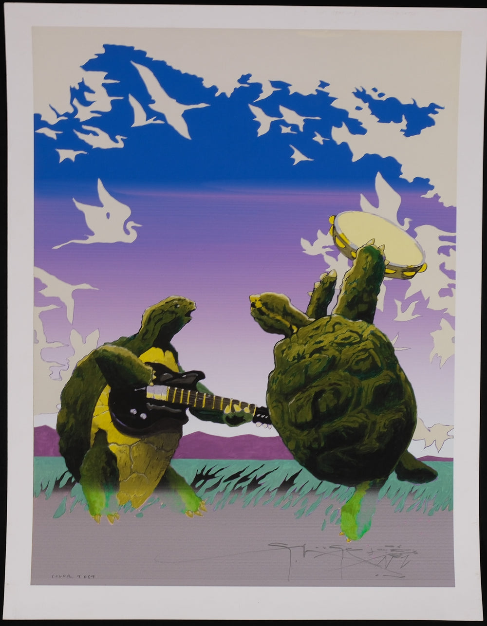 stanley mouse poster with two turtles and signature