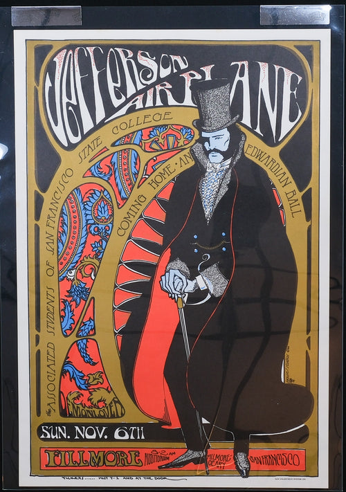 StanleyMouseandAltonKellyJeffersonAirplane1966FilmorePoster with man in black cloak