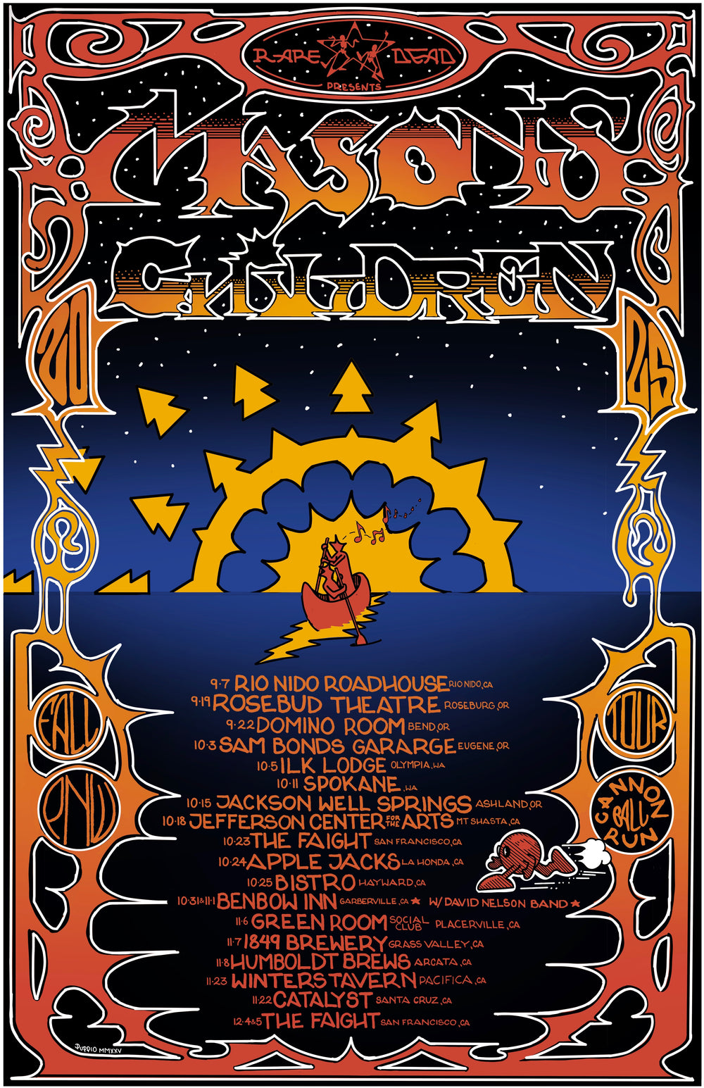 Vincent Puppio Mason's Children Tour Poster; Pacific Northwest Cannonball Run 2025