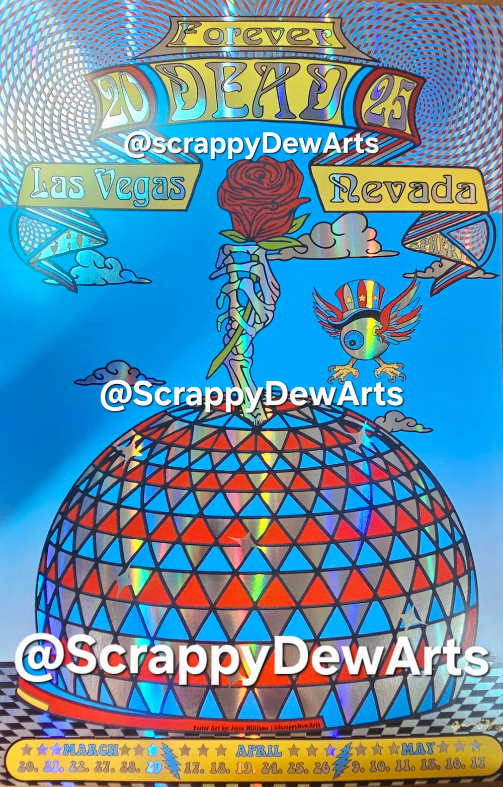 Scrappy Dew Las Vegas Forever Dead Sphere 2025 Foil Poster Print