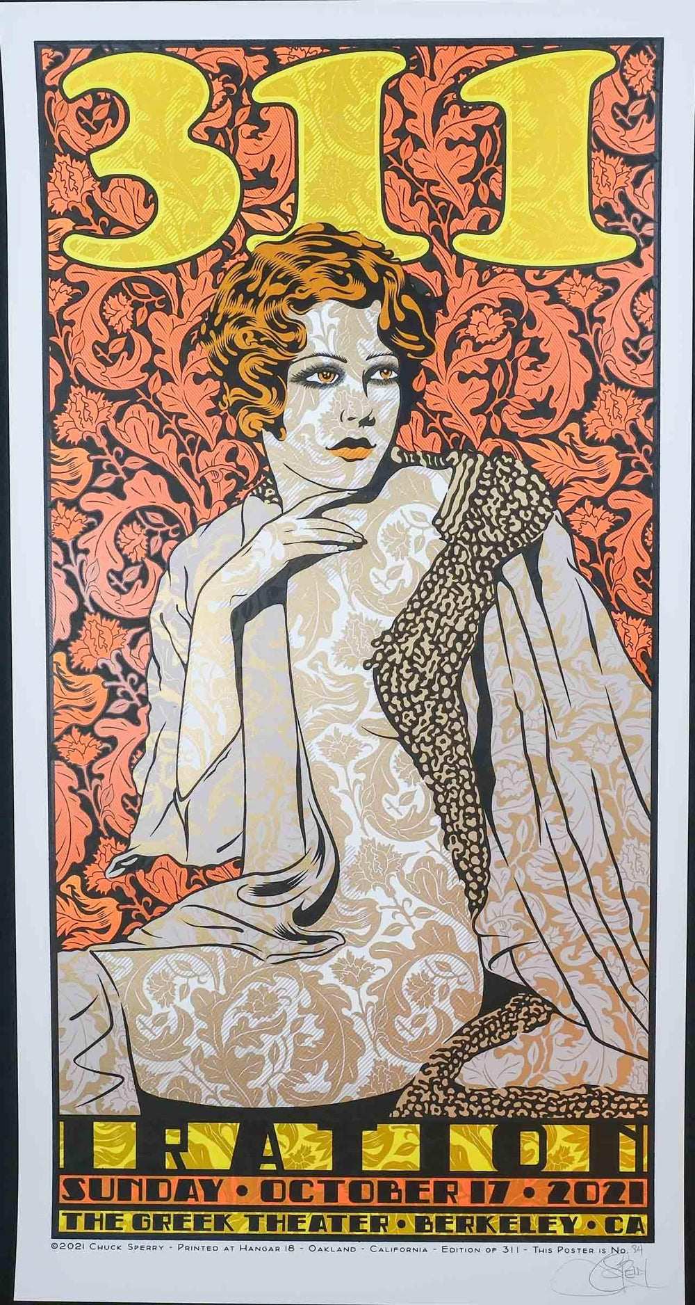 Chuck Sperry 311 2021 Berkeley Concert Poster
