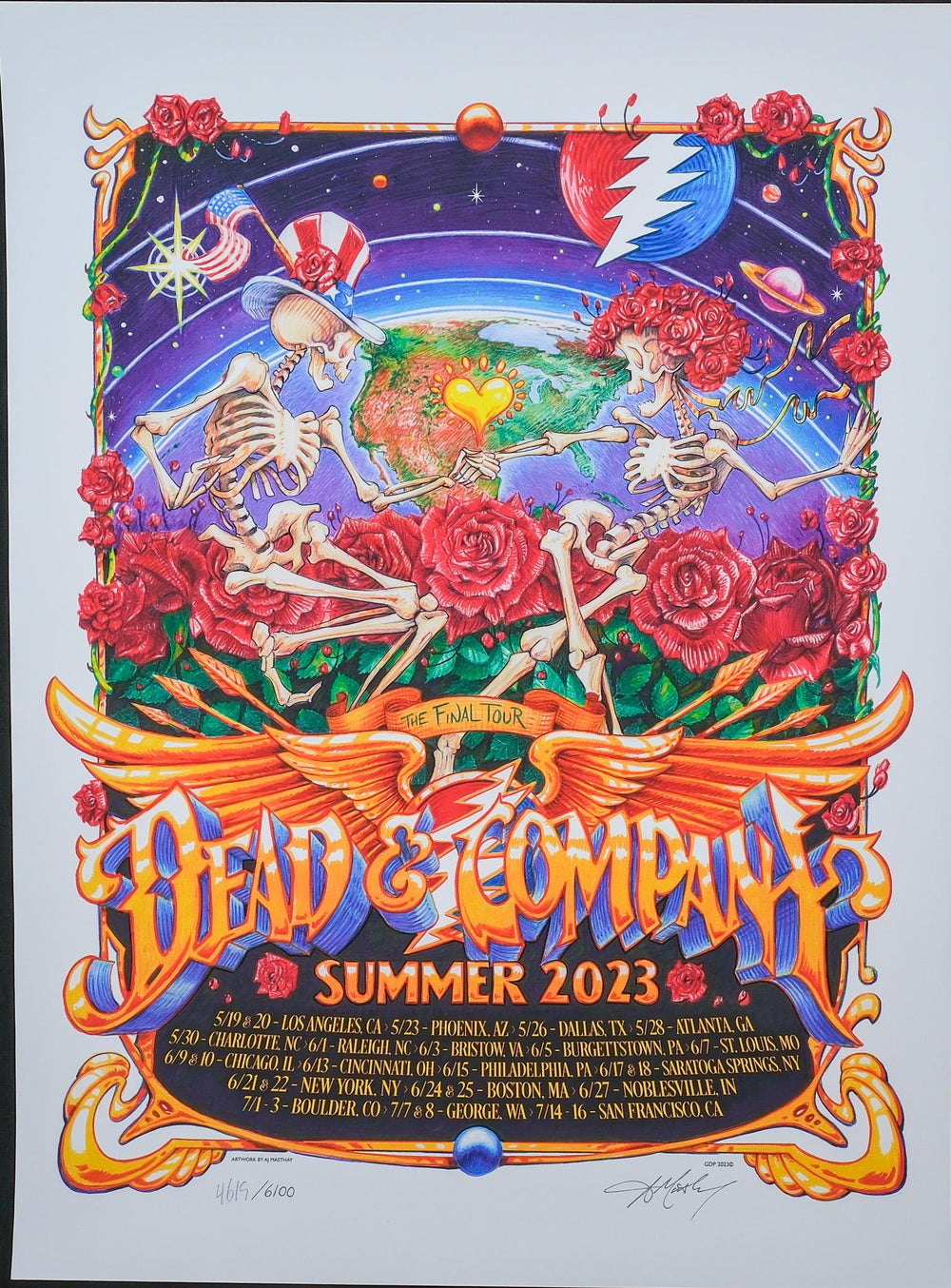 AJ Masthay Dead and Company 2023 Summer Tour Concert Poster