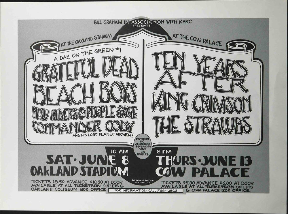 Randy Tuten Grateful Dead and Beach Boys 1974 Concert Poster