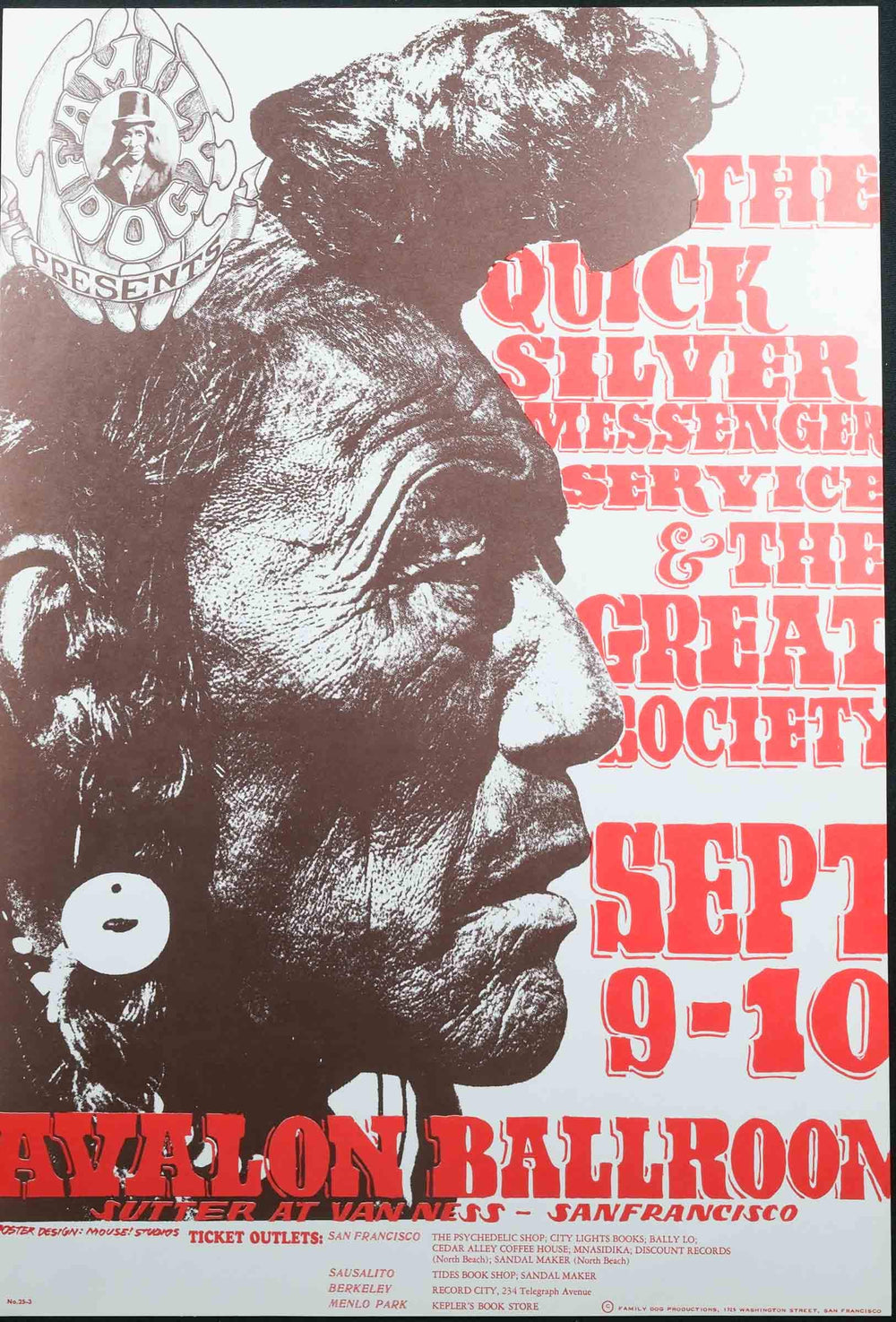 Stanley Mouse and Alton Kelley Quicksilver 1966 Avalon Ballroom FD-25 Concert Poster