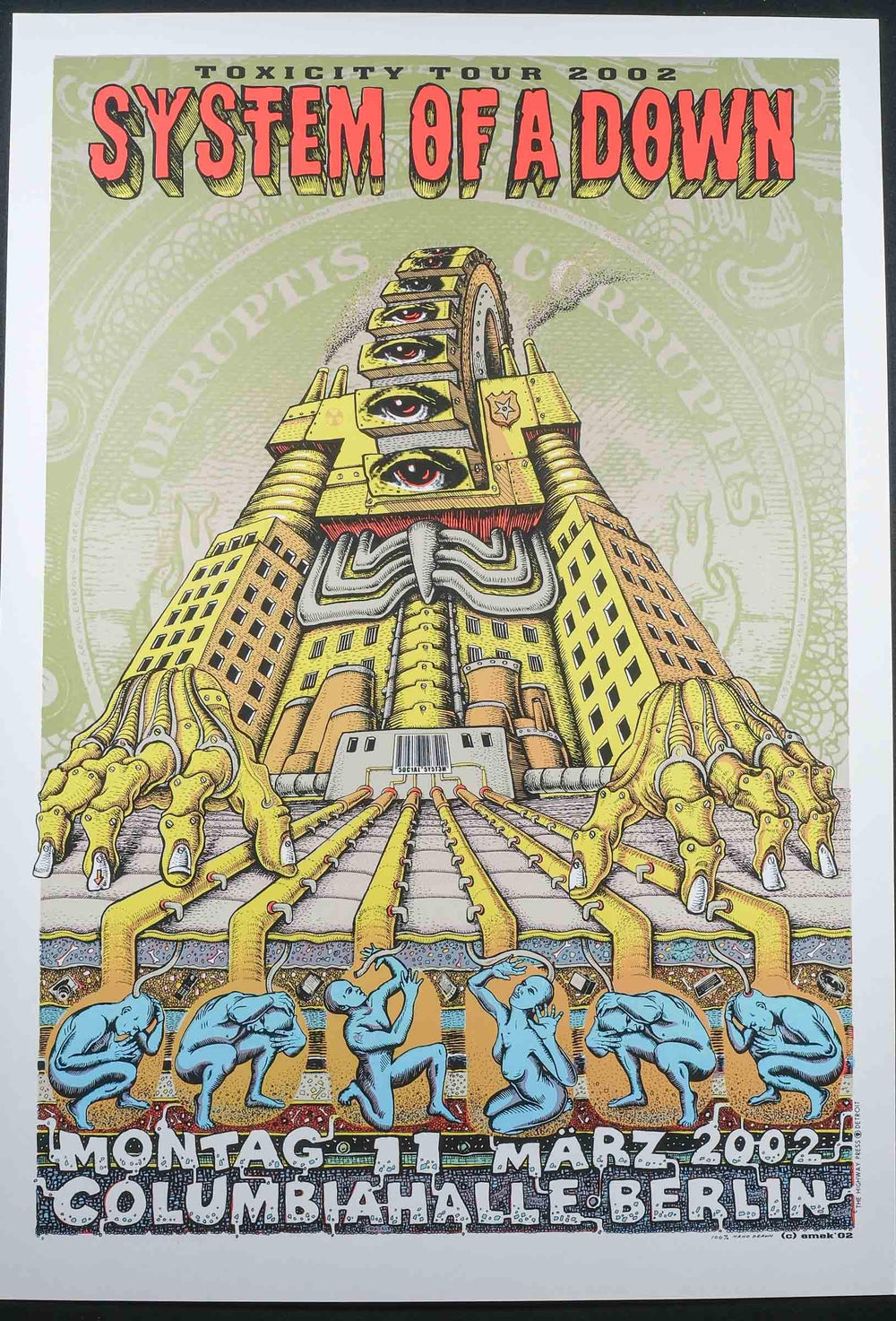 Emek System of a Down 2002 Berlin Concert Poster
